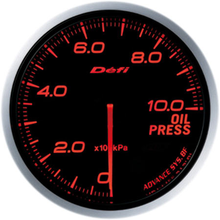 Defi ADVANCE BF oil pressure gauge, amber red