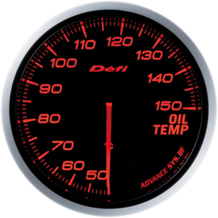 Defi ADVANCE BF oil temperature gauge, amber red